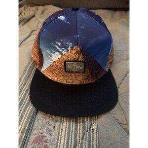 10.Deep Egypt Graphic Pyramid Hat Strapback Adjustable Cap